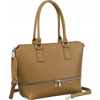 Kabelka Stylová shopper taška z eko kůže s odnímatelným popruhem Barva: Béžová