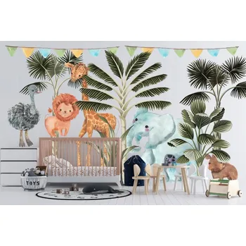 Samolepící dekorace Nálepka na zeď lví rodinka 100 x 200 cm 47160_99761