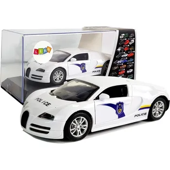 RC model auta Mamido Policejní sportovní vůz Bugati Veyron se zvukovými efekty a světly bíle