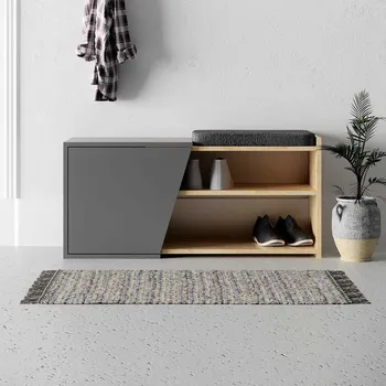 Botník Botník FARNESE 105 cm, lamino dub a antracit, VÝPRODEJ