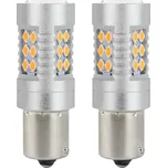 LED CANBUS BAU15S PY21W Žárovky Oranžová Oranžová 12V 24V AMIO-02580