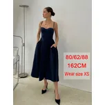 Áčkové midi šaty na společnost Barva: Tmavě Modrá, Velikost: XS