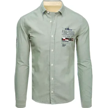 Pánská košile Pánská košile s dlouhým rukávem DX2275 Barva: Světle zelená, Velikost: L
