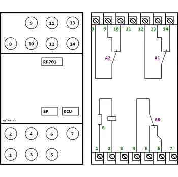 Relé ZPA Pomocné relé RP701 RP 701 KC 24V SS 3P 48V 110V 220V 380V SS 4P Varianta: RP701 KC 6V SS DC (4P) - S42482