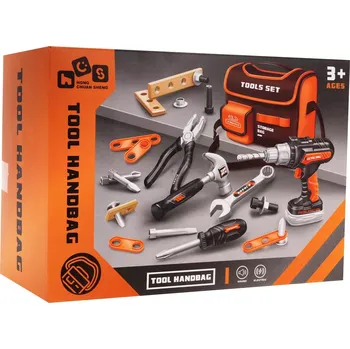 Dětská kuchyňka Dětská sada nářadí s brašnou a elektrickou vrtačkou