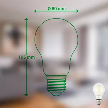 Lampička Briloner LED žárovka E27 4W čirá 3000K 840 lm EEK A 2er
