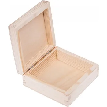 Dárková krabička Víceúčelová přírodní dřevěná krabička - 12x12x5 cm