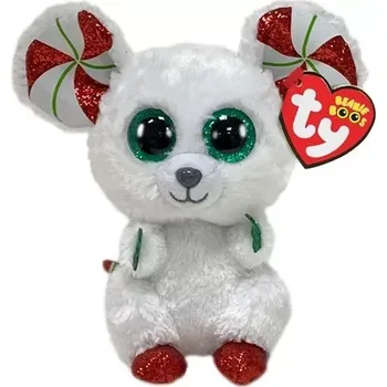 plyšák Beanie Boos Chimney bílá myš 15 cm