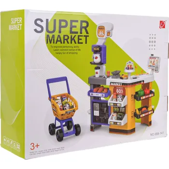 Dětská kuchyňka Mega supermarket s vozíkem a příslušenstvím pro děti