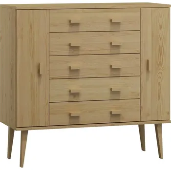 Komoda Komoda z masivu borovice Nord K3/5S 135/109/42 cm / přírodní