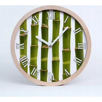 Hodiny Nástěnné hodiny římské kulatý bambusové průměr 20 cm