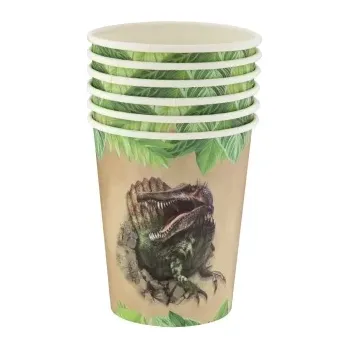 Party nádobí Papírové kelímky dinosauří párty 250 ml, 6 ks