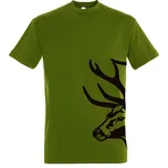 BOIS Myslivecké tričko s potiskem siluety jelena světle zelené Velikost: XL