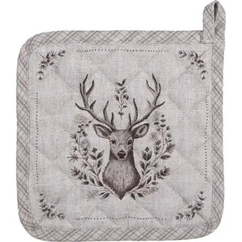 Chňapka Béžová textilní chňapka - podložka s jelenem Gentle Wilderness - 20*20 cm