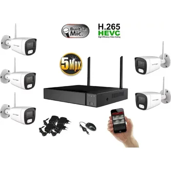 Kompletní kamerový systém Monitorrs Security Wifi IP 5 kamerový set 5 MPix (6121K5) (Monitorrs Security)