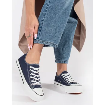 Dámské tenisky Klasické tmavě modré tenisky dámské platforma 40