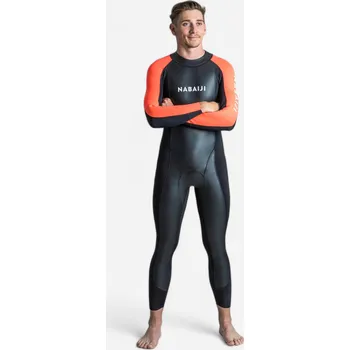 Neoprenový oblek DECATHLON Pánský neopren OWS 100 2/2 mm 44 ORANŽOVÁ|ČERNÁ|ČERVENÁ