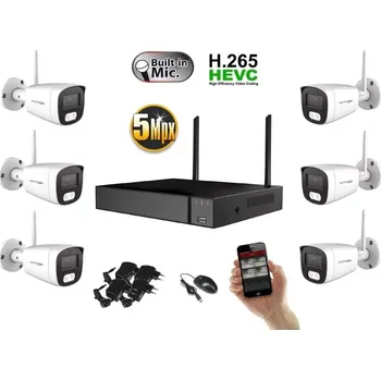 Kompletní kamerový systém Monitorrs Security Wifi IP 6 kamerový set 5 MPix (6121K6) (Monitorrs Security)