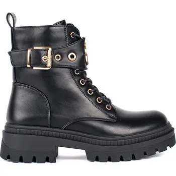 Dámská treková obuv Černé kotníkové dámské boty s ozdobným páskem QT95P-B Velikost: 37