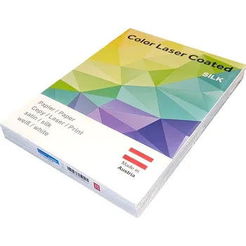 Kancelářský papír Color laser coated silk, 170gsm, A4, 250 listů, oboustranně natíraný bílý saténový (matný) papír pro laserový tisk
