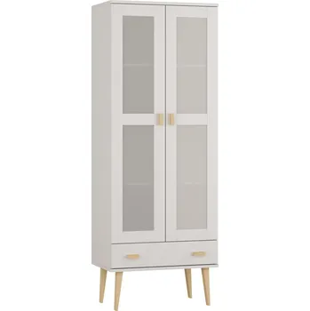 Šatní skříň Skříň z masivu borovice Nord 1S bílá 89/204/42 cm