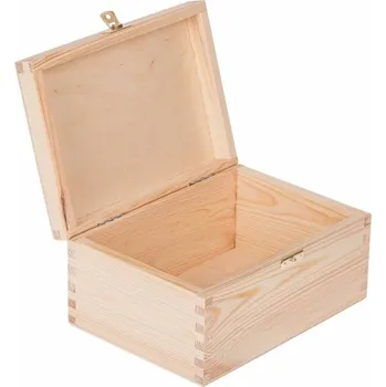 Dárková krabička Přírodní dřevěná dárková krabička se zámkem - 22x16x10 cm