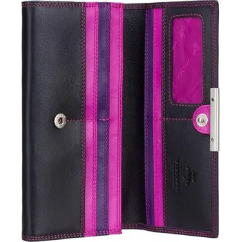Peněženka Visconti dámská barevná peněženka černá-fialová-růžová