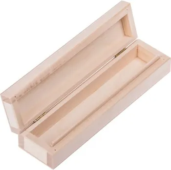 Dárková krabička Přírodní dřevěná krabička na pero - 19,5x5,2x4 cm