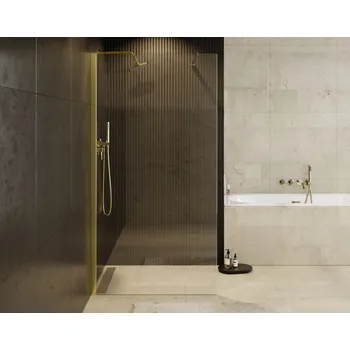 Besco Eco-N Gold sprchový kout walk-in 120 x 195 cm zlatá sklo čiré BCEXON120GC