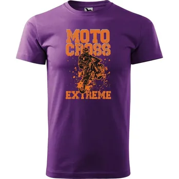 Pánské oblečení DOBRÝ TRIKO Pánské tričko s potiskem Motocross Velikost: S, Barva: Fialová