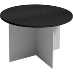 Jednací stůl s kulatou deskou PRIMO GRAY, průměr 120 cm, šedá/wenge