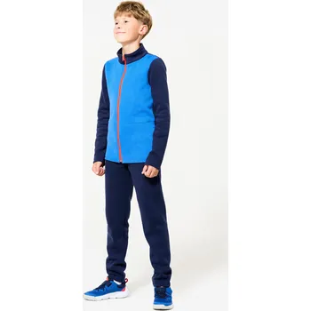 DOMYOS Dětská sportovní souprava Warmy zip modrá 14 LET MODRÁ|ORANŽOVÁ|ČERVENÁ