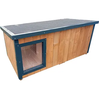 Bouda pro psa Dřevěná zateplená bouda pro psy PROFI - vyztužená s předsíní