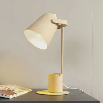 Lampička Stolní lampa Lindby Ilmar, béžová/bílá, kov, Ø 12 cm - Stínítko - Ø 12 cm, výška 14 cm; podstavec - Ø 15 cm, výška 0,4 cm; délka kabelu 150 cm béžová, bílá 1 x 15 W LED