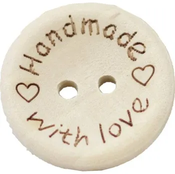 Knoflík Pro Háčkování Hand made, kulatý přírodní, 20mm