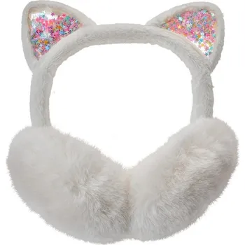 Čepice Bílé dětské chlupaté klapky na uši - one size