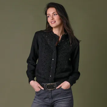 Dámský svetr Propínací svetr se stojáčkem černá 50