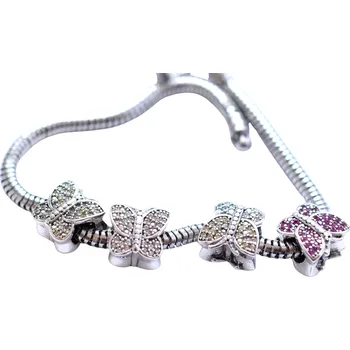 Souprava šperků Korálek motýlek se zirkony z AG 925/1000 - Barva zirkonů Champagne Z 333