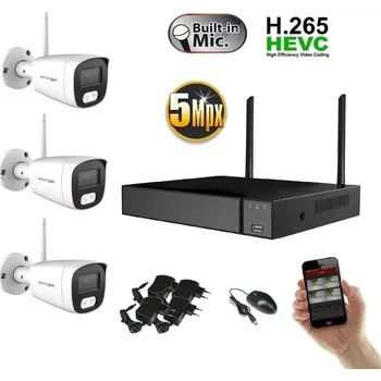 Kompletní kamerový systém Monitorrs Security Wifi IP 3 kamerový set 5 MPix (6121K3) (Monitorrs Security)