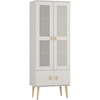 Šatní skříň Skříň z masivu borovice Nord 4D bílá 79/204/42 cm