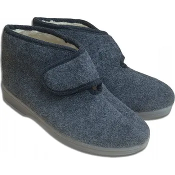 Pánská zimní obuv BabičkaOvečková.cz Zimní důchodky s ovčí vlnou nízké odlehčené šedá, Velikost EU 45