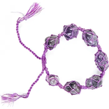 Náramek Minerální stahovací ametystový náramek