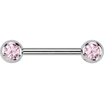 Piercing Šperky4U Piercing do bradavky TITAN, růžové zirkony - TIT1435-P