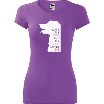 DOBRÝ TRIKO Dámské tričko I love my dog Velikost: M, Barva: Fialová