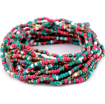 Náramek Pro Háčkování Pružné náramky z rokajlu 12 ks růžová tyrkys