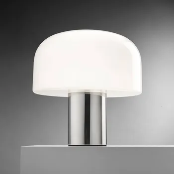 Lampička Stolní lampa FLOS Bellhop Glass T, barva hliníku, výška 34 cm bílý, lesklý hliník 1 x 100 W - Doprava zdarma