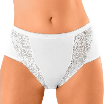 Kalhotky Sada 3 kalhotek maxi z pružné bavlny s krajkou bílá 54/56