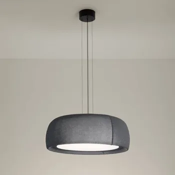 LEDS-C4 LED závěsná lampa Gong, šedá, 2 700 K, Ø 61,2 cm, tkanina LED 27,4 W celkem - Doprava zdarma