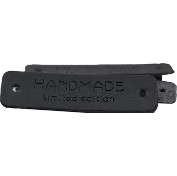 Dárková visačka Pro Háčkování Hand Made koženková cedulka černá Limited edition