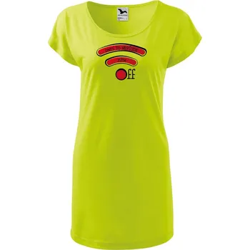 Dámské oblečení DOBRÝ TRIKO Dámské tričko/šaty s potiskem Jsem off Velikost: XS, Barva: Limetková